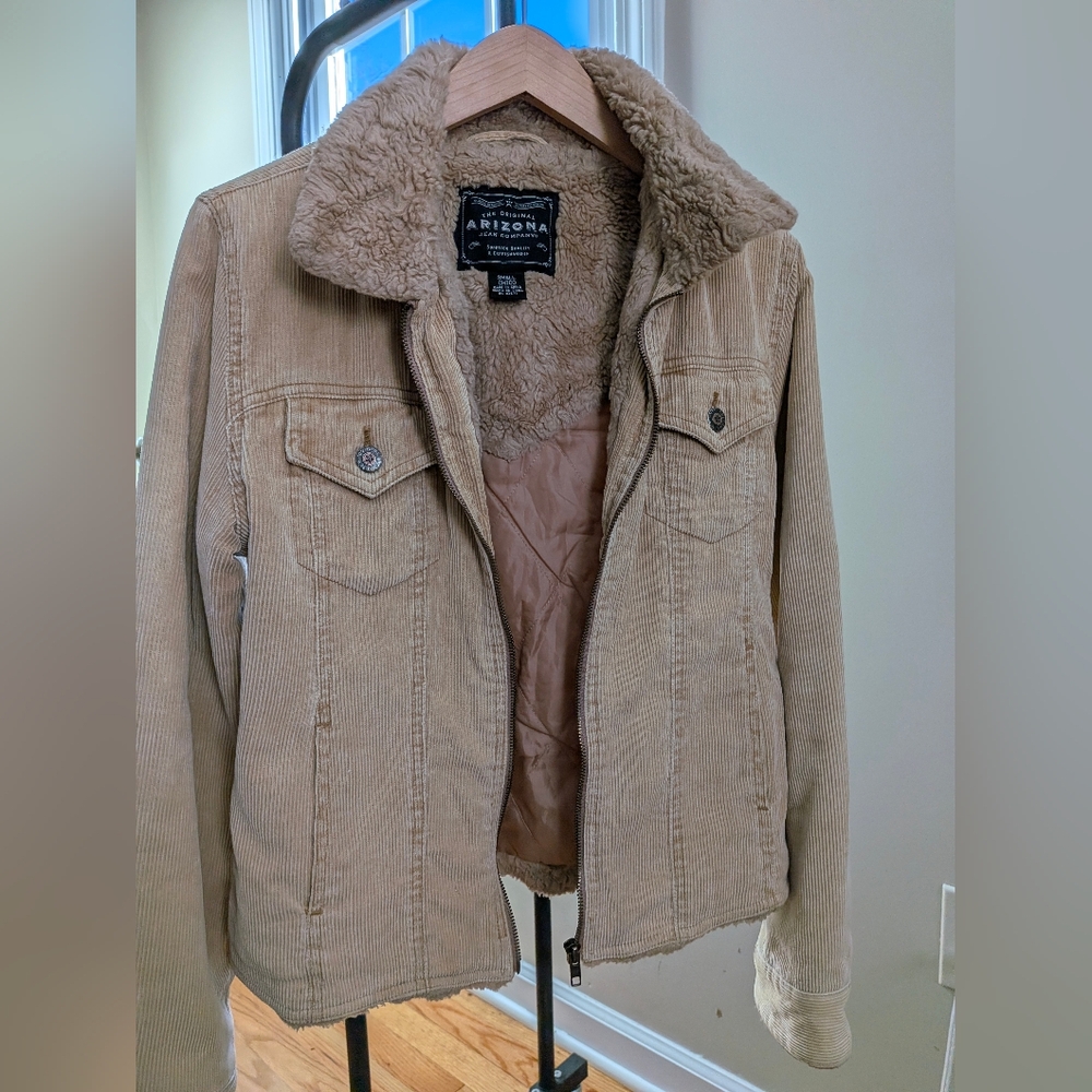 Arizona Tan Corduroy Jacket with Sherpa Lining